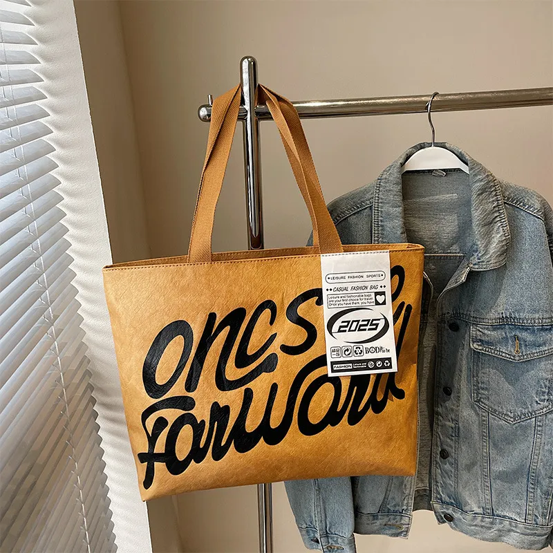 Multifunctional Waterproof Tote Bag That Can Be Carried On The Shoulder - Khaki