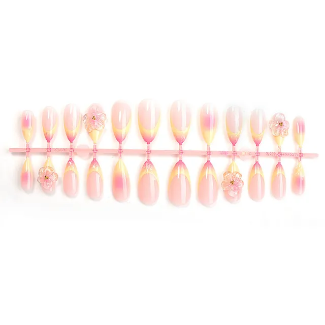 Handmade Pinch Flower Accessories Almond Nail Tips Gz1082 - Shop at LoveMi