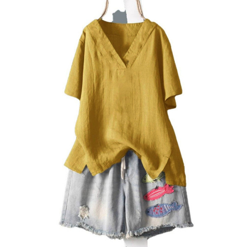 Loose-fitting Artistic Summer Top For Women 7