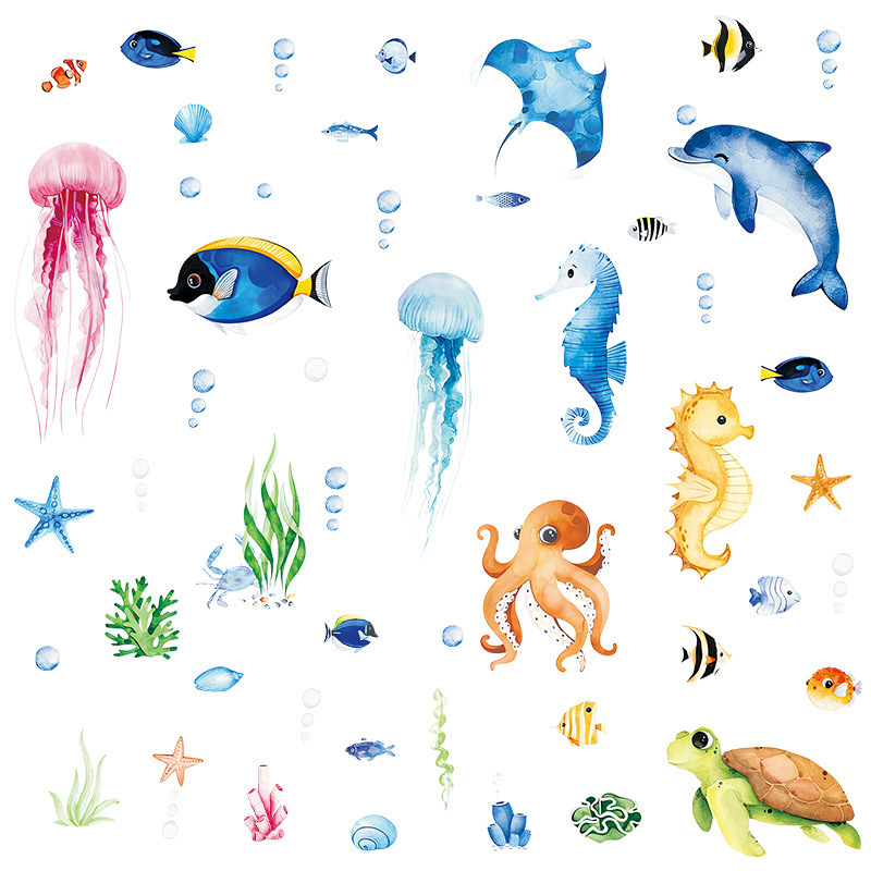 Summer Ocean Cartoon Dolphin Wall Poster