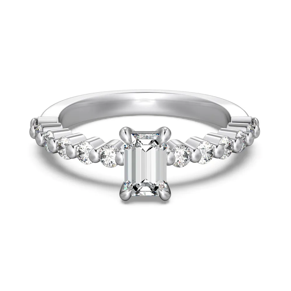 Round Diamond Ring For Women - White Gold Colour