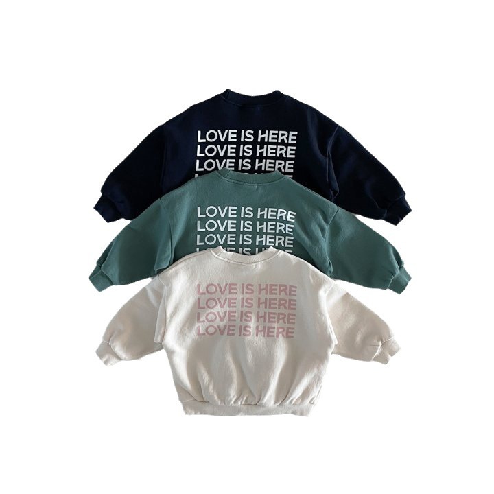 Back Letter Printed Crew Neck Sweatshirt
