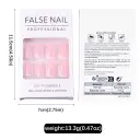 24 Pieces Nail Tips Square Short Simple Removable Boxed Fake Nails view 3