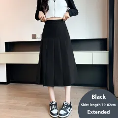 Women's Retro Skirt Khaki Autumn And Winter New Loose High Waist - Black And Long - View 1