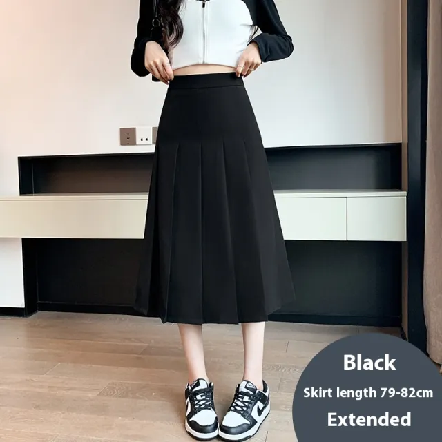 Women's Retro Skirt Khaki Autumn And Winter New Loose High Waist Black And Long - Shop at LoveMi
