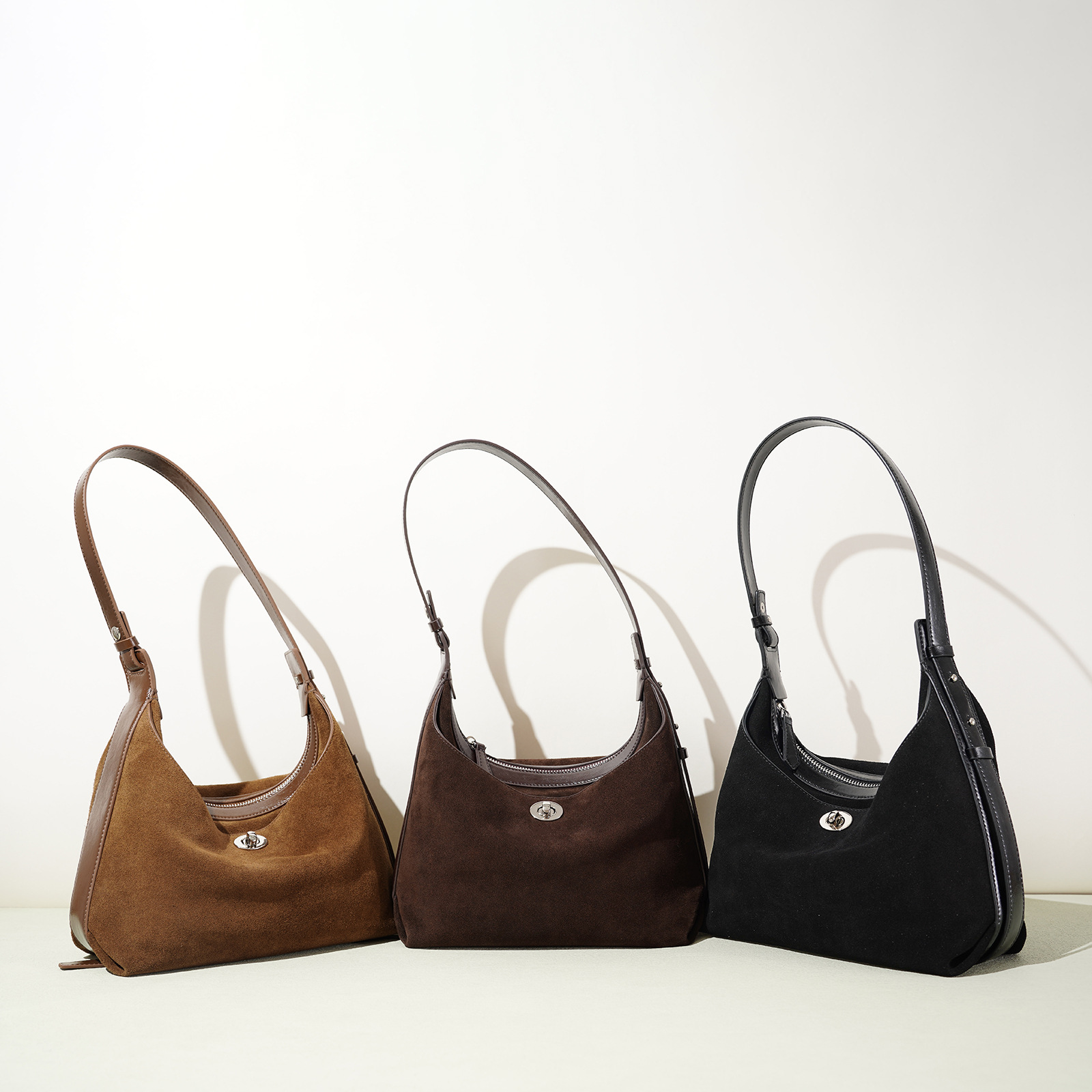 Cowhide Suede Bucket Bag Simple Versatile Chain Crossbody Bag