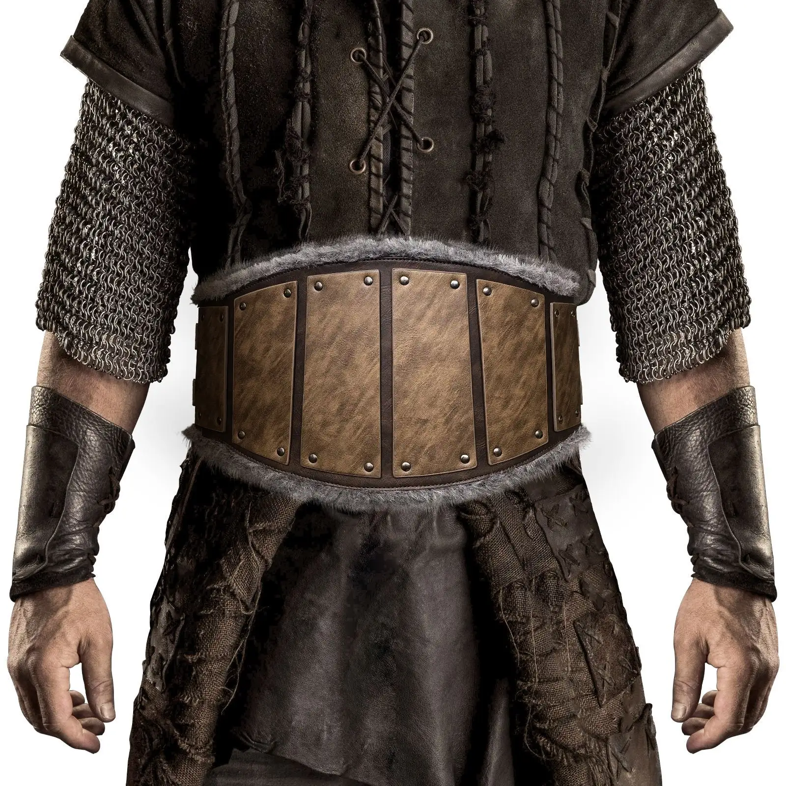 Medieval Frayed Leather Waist Seal Nordic Viking