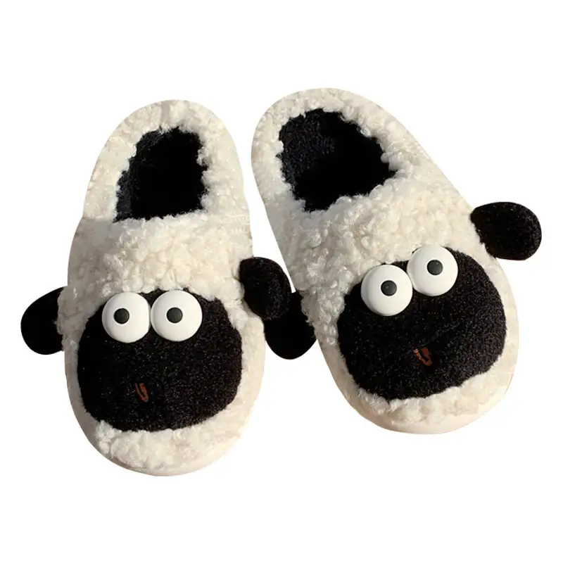 Cute Big Eyes Sheep Home Warm Cotton Slippers Winter