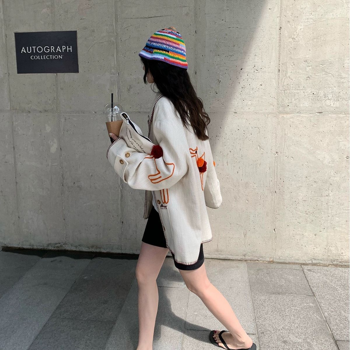 Embroidery Heavy Work Hemp Jacket Jacket