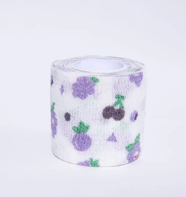 Printed Bandage Pet Out Anti dirty Adhesive Bandage Non woven Elastic Bandage Purple Strawberry - Shop at LoveMi