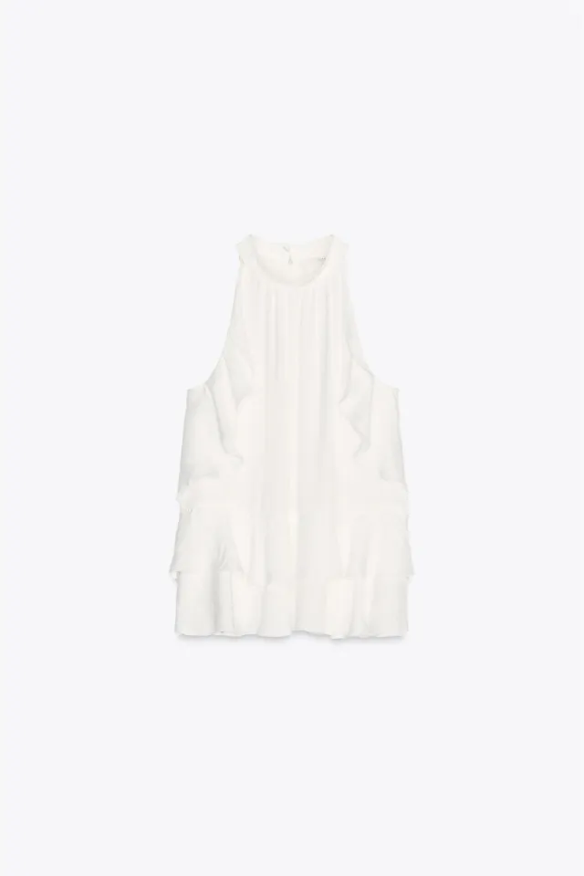 Laminated Decoration Hanging Collar Top White - Shop at LoveMi