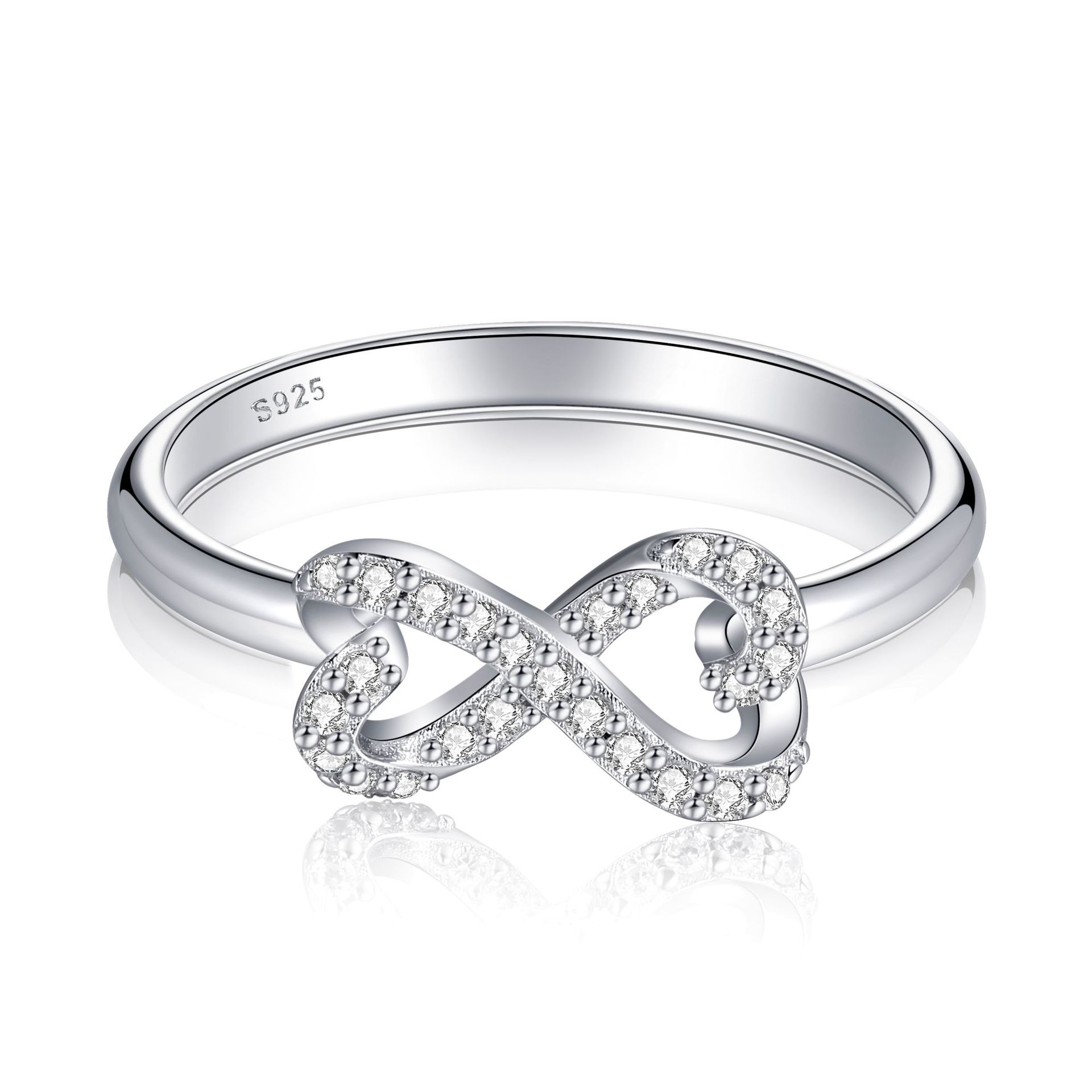 Sterling Silver Silver Jewelry Bow Ring Women's Love Silver Ring