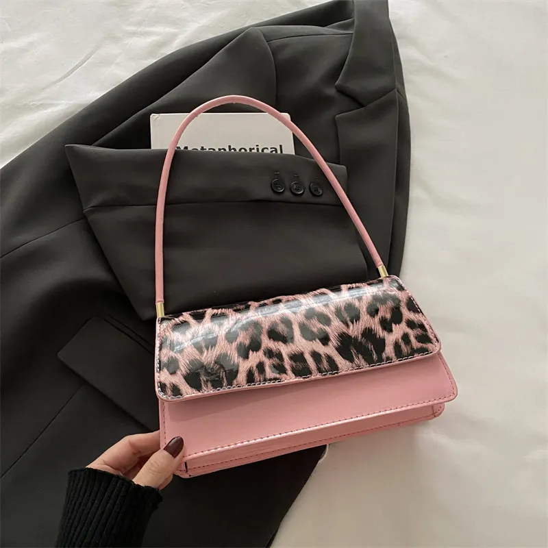 Leopard Print Special-interest Shoulder Messenger Bag - Pink