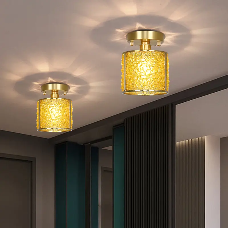 All-Copper Light-Luxury Crystal Modern Minimalist Ceiling Light