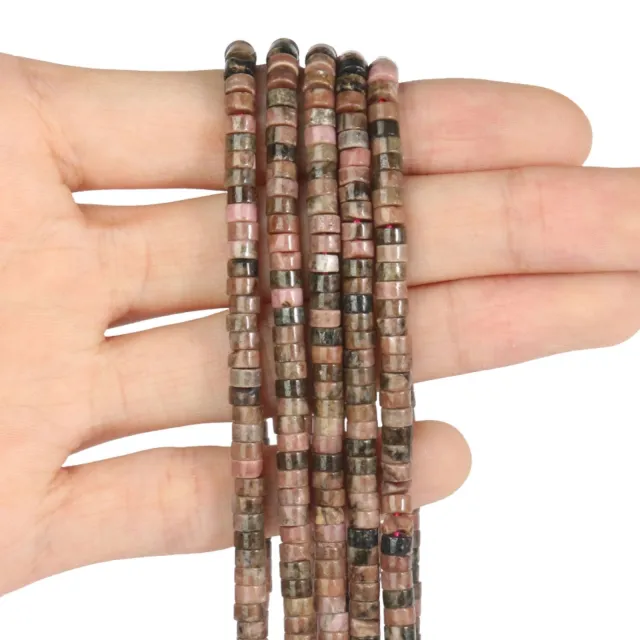4 2mm Abacus Beads Right Angle Wafer Bracelet String Beads Black Line Red Pattern - Shop at LoveMi