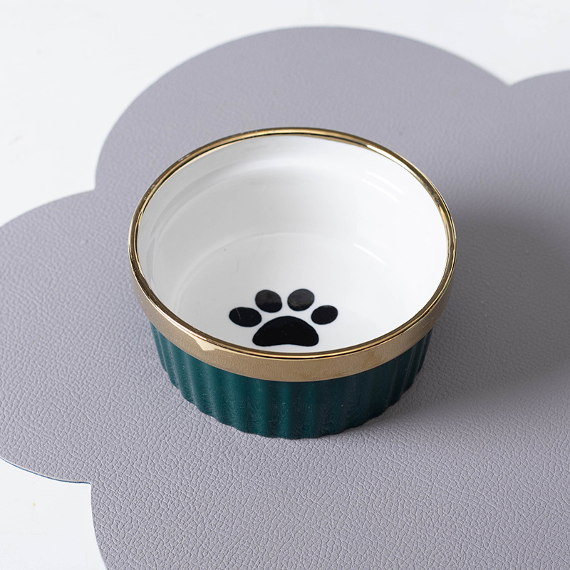 Single Green Paw Print Bowl