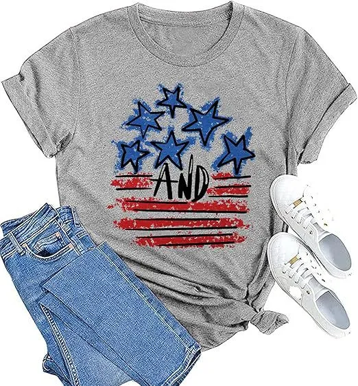3D Digital Printing American Flag Women T shirt Ydadbb24 - Shop at LoveMi