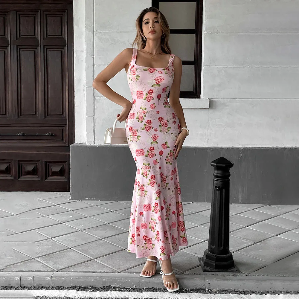 Pure Desire Style Dress Summer New Floral Design Sense - Pink