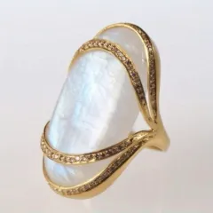 Elegant Geometric Ring Niche Luxury Style Index Finger Ring - Gold - View 1