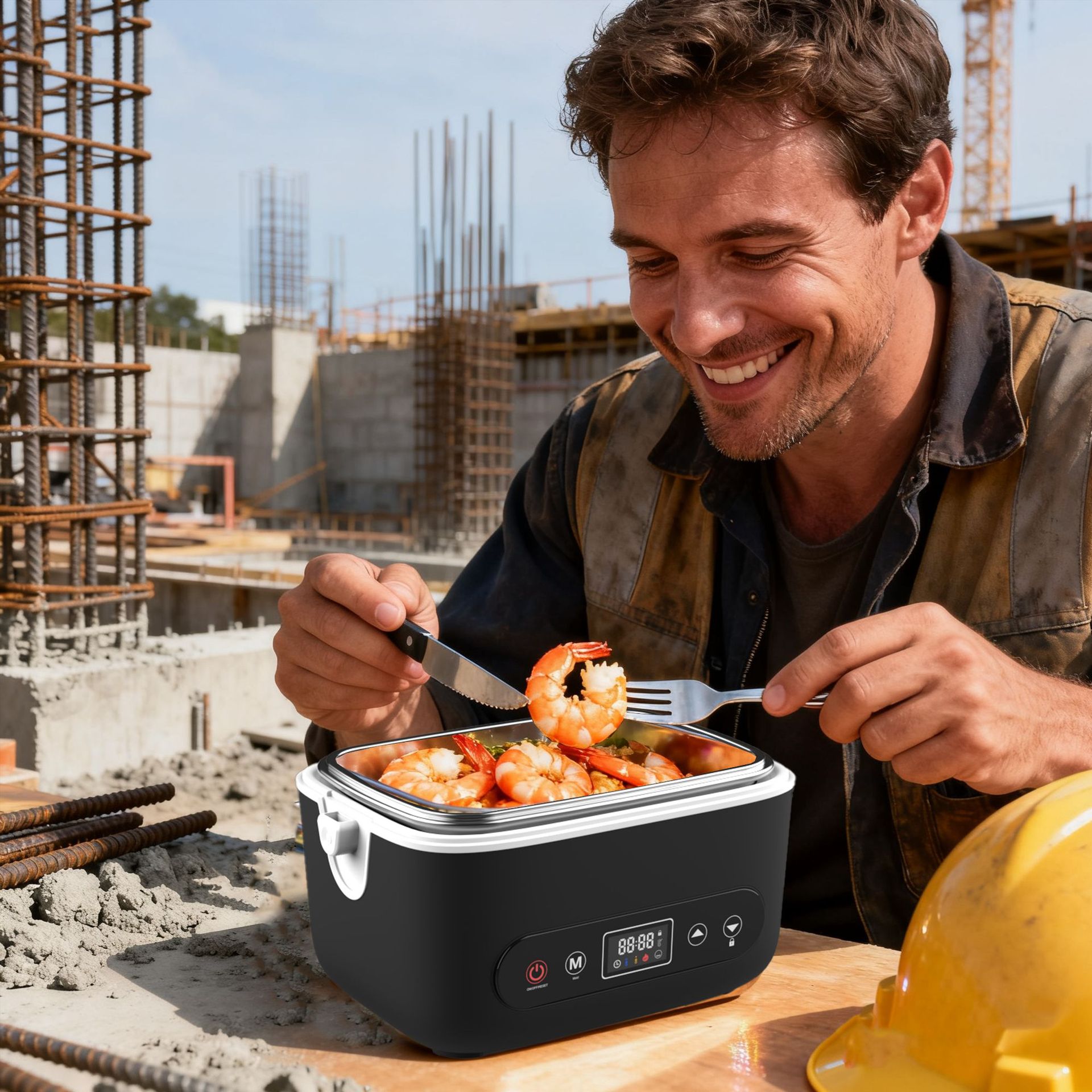 Charging Heating Lunch Box For Office Workers With Inner Liner Compartment Insulated And Portable - Image 2
