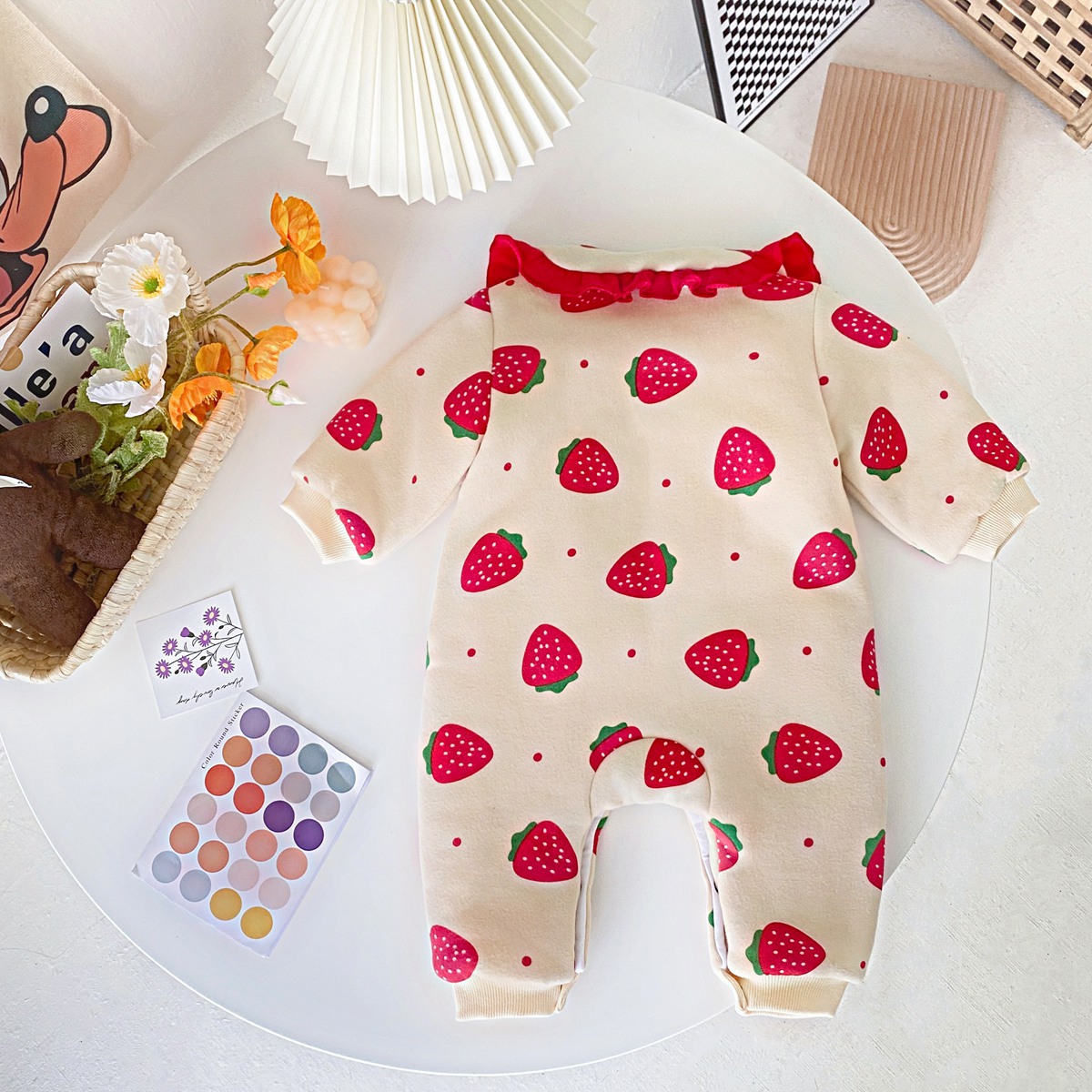 Title 8, Baby meisjes warme kleding aardbeien print gewa...