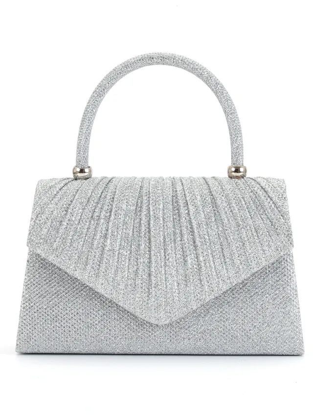 Pure Color Sequins Simple And Portable Women's Exquisite All match Bag Silver - Shop at LoveMi