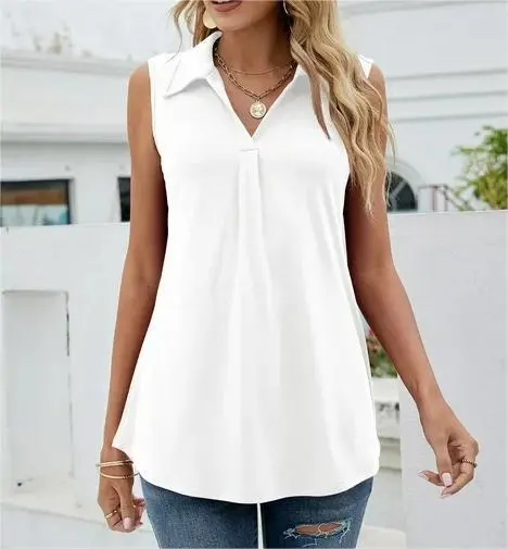 European And American Women's Solid Color Casual Vest White - Shop at LoveMi