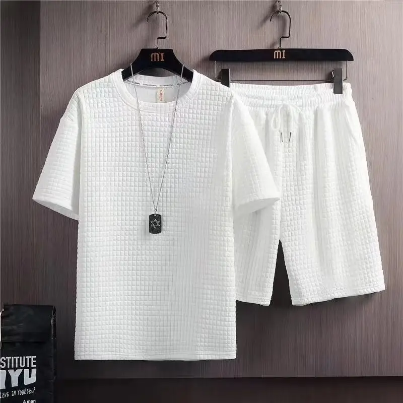 Summer Half Sleeves T-shirt Shorts New Two-piece Suit Casual