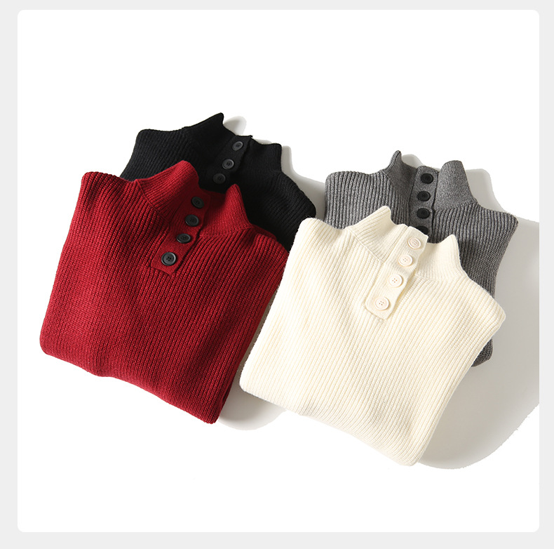 Warmth-Boosting Men’s Turtleneck Loose Knit Sweater - Thickened
