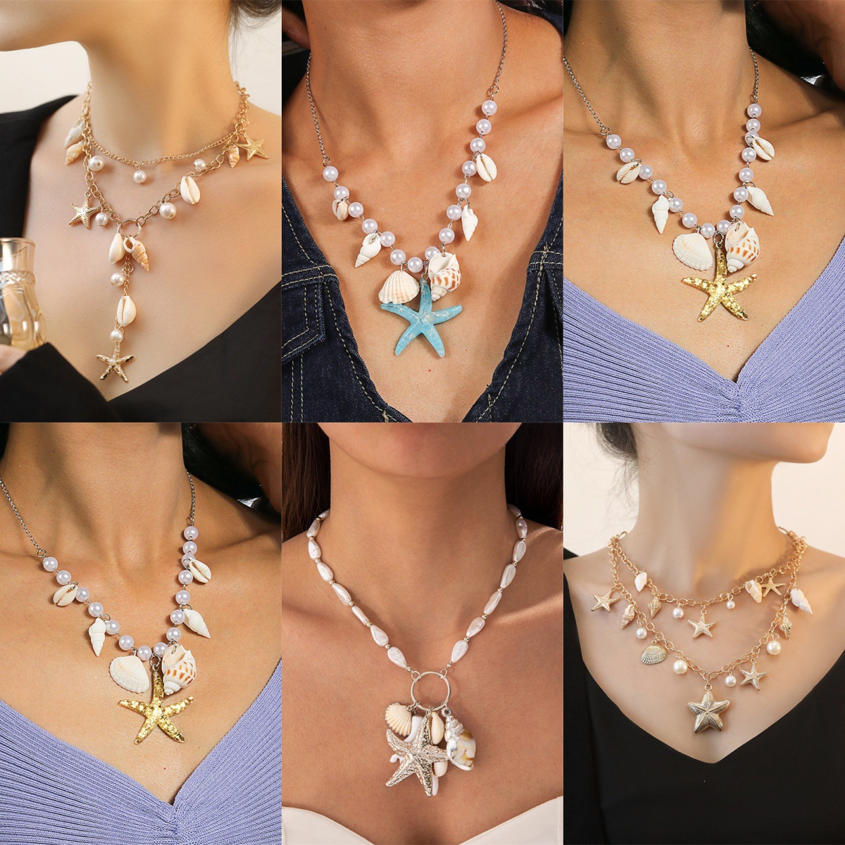 Fashionable Exaggerated Multi-layered Necklace Stacking