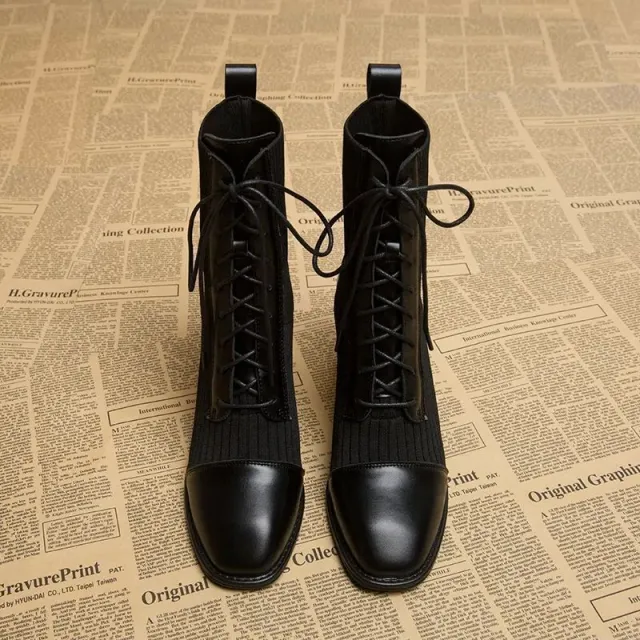 Ankle Boots Autumn And Winter Women's Shoes Single Boots High Heel Martin Boots Black - Shop at LoveMi