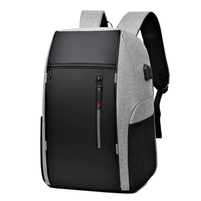 Men's Fashion Simple Multi functional Large Capacity Schoolbag Gray - Shop at LoveMi