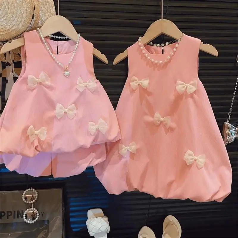 Girls Casual Sleeveless Vest And Shorts Set