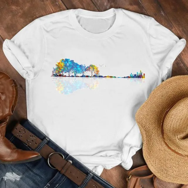 Butterfly Sunflower Printed Short sleeved T shirt 548 5 - Shop at LoveMi