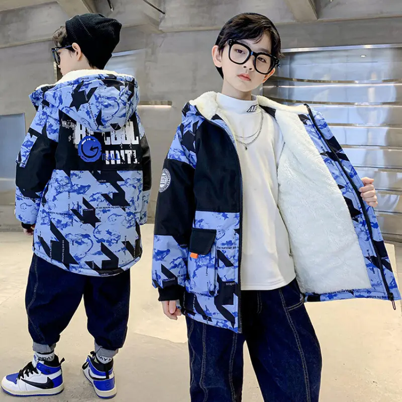Boys' Thickened Velvet Cotton Clothes Medium
