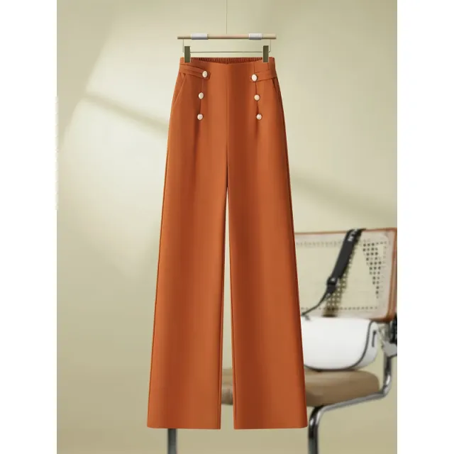Straight leg Wide leg Pants For Autumn And Summer Chocolate - Shop at LoveMi