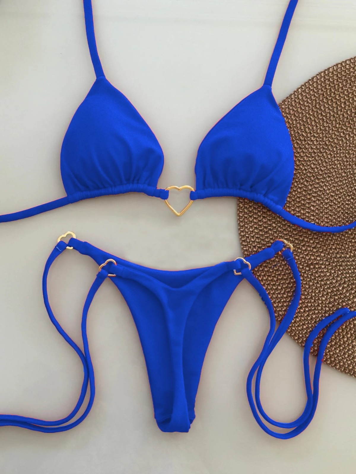 Title 6, New Solid Color White Bikini Suit Low Waist Lac...