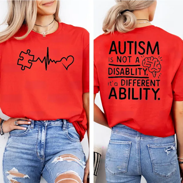 Autism Awareness Printed T Shirt Casual Loose Fitting And Comfortable No 4 Xxs - Shop at LoveMi
