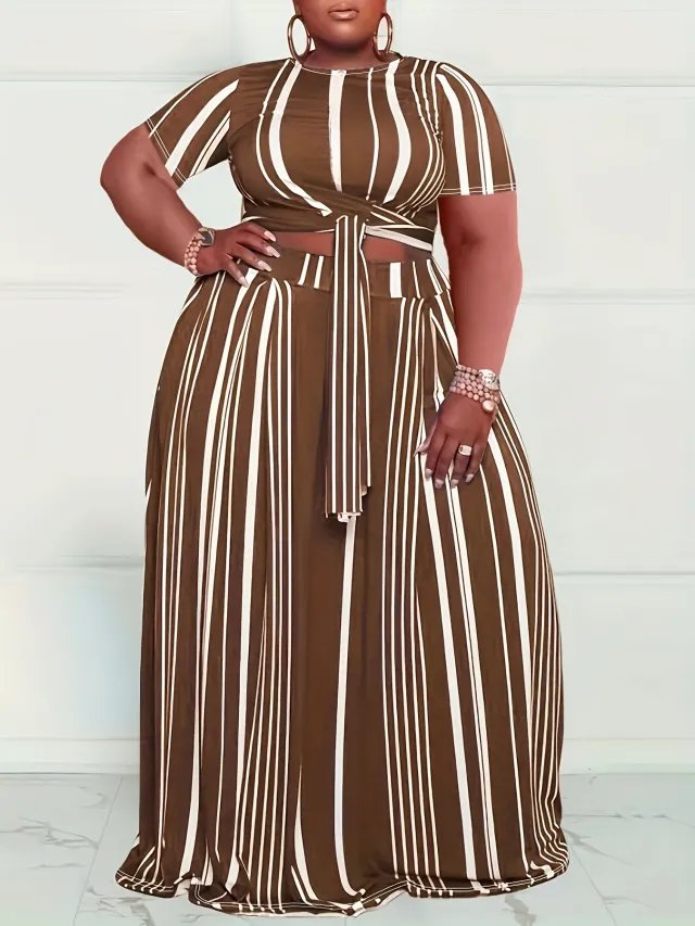 European And American Fashion Plus size Two piece Set Mixed Color 4Xl - Shop at LoveMi