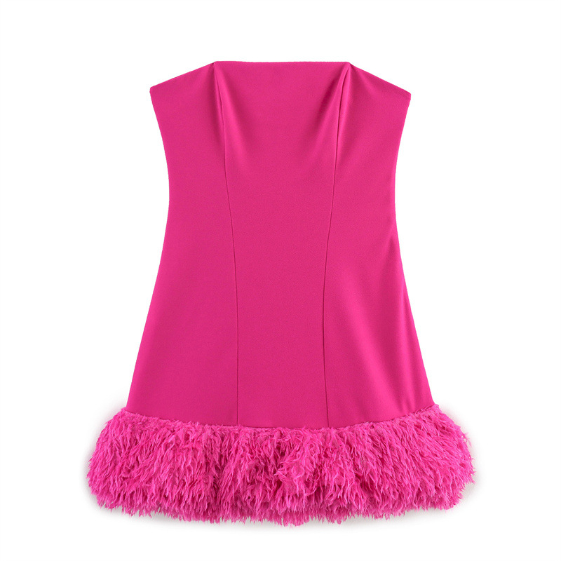 فستان صيفي مثير للفتيات بلون واحد على الطراز الأوروبي والأمريكي