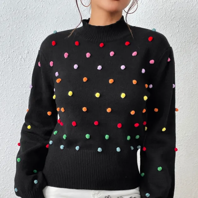 Color Yarn Ball Women's Knitwear Female Black - Shop at LoveMi