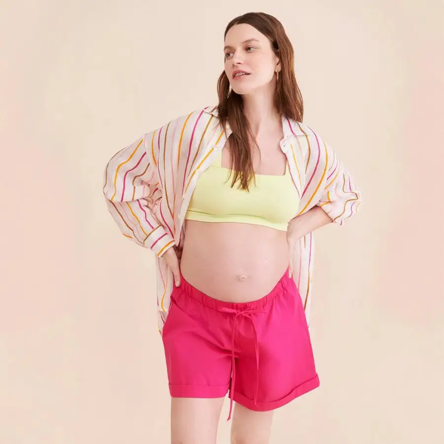 Solid-color Lace-up Sports Casual Shorts