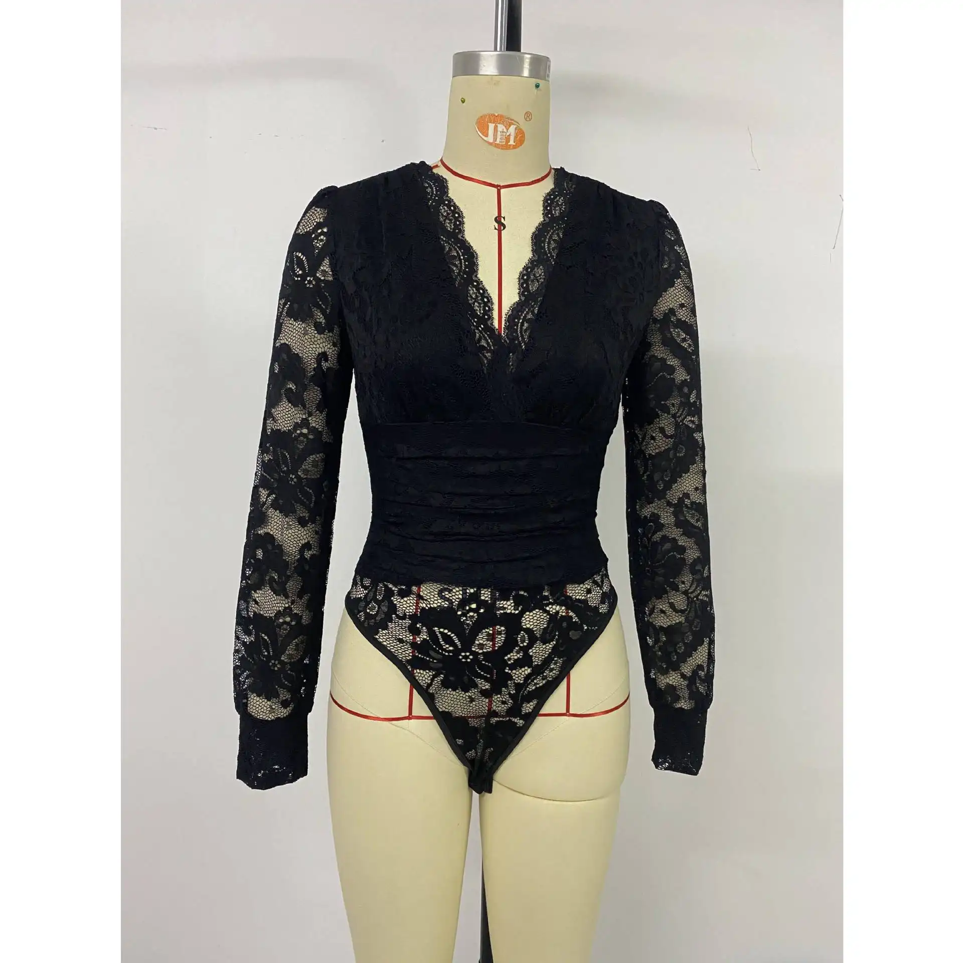Women's Casual And Versatile Black Long-Sleeve Jumpsuit