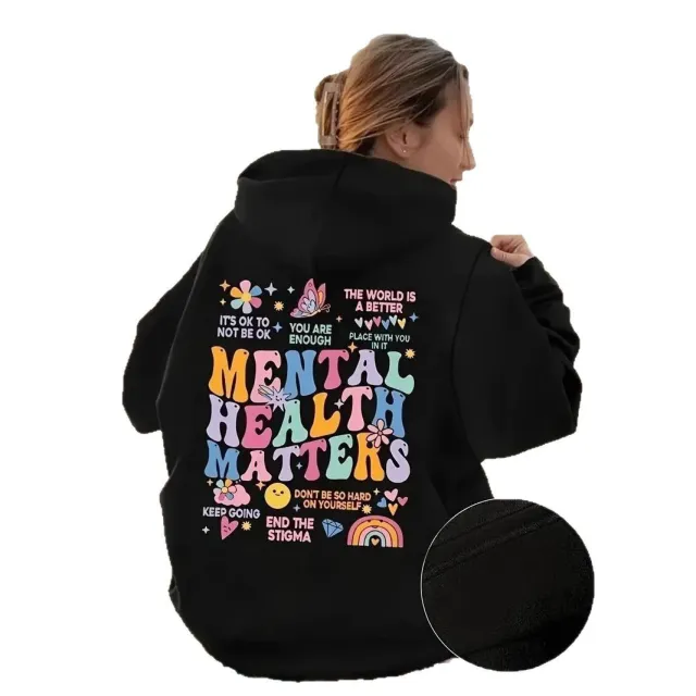 Plain English Letter Slogan Printed Sweater Black - Shop at LoveMi