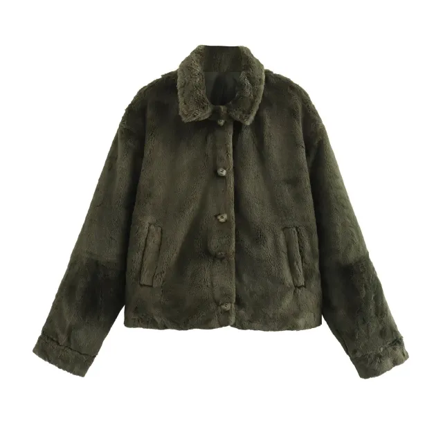Winter Women's Clothing European And American Fashion Faux Fur Coat Green - Shop at LoveMi