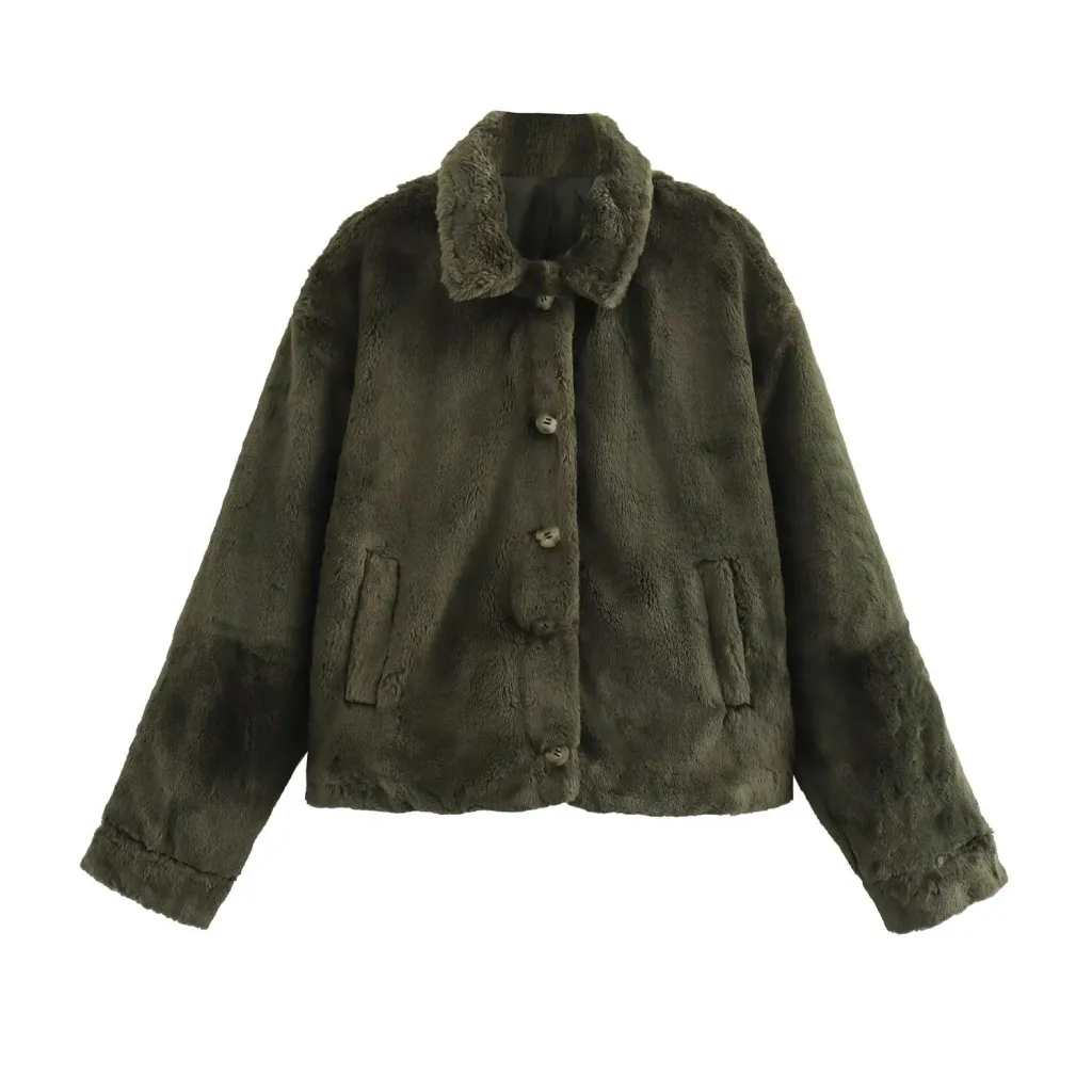 Winter Women's Clothing European And American Fashion Faux Fur Coat - Green
