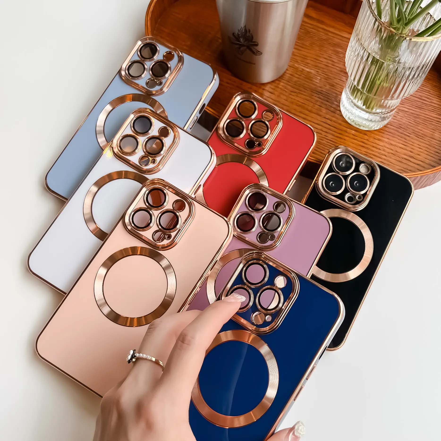 Solid Color Electroplating Magnetic Pull Ribbon Lens