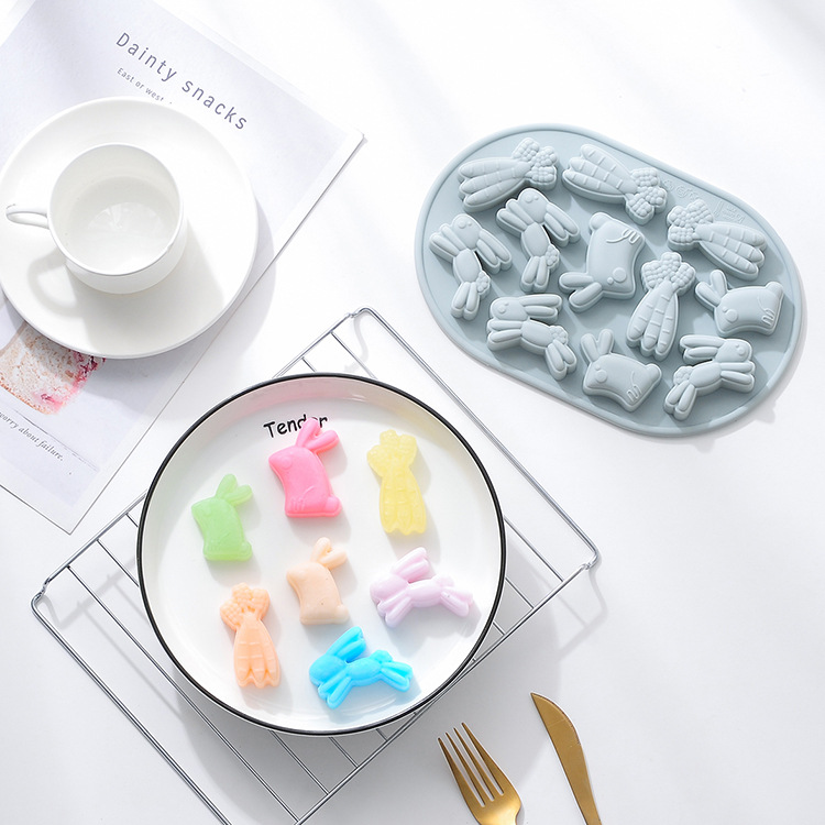 11 Rabbit Silicone Mold Carrot Chocolate Candy