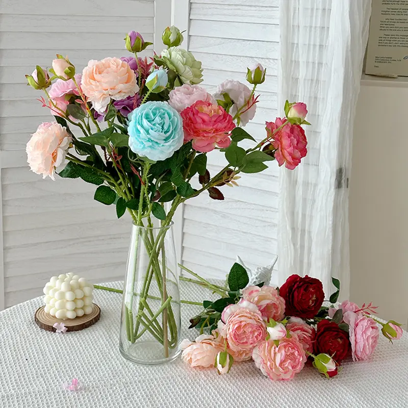 High Quality Peony Artificialfake Flower Decoration Rose