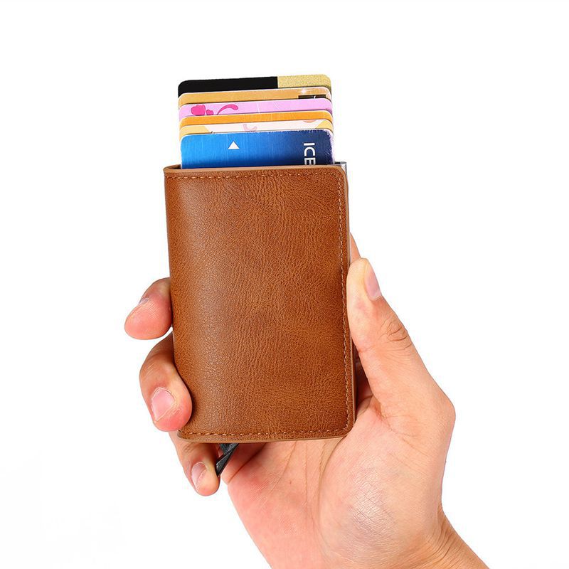 Men's Metal Anti-magnetic ID Card Holder New Student Wallet Business Card Holder
